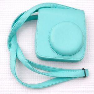 Mint Green Faux Leather Crossbody Camera Case – Fits Instant